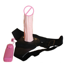 Adjustable Leather Panty Passionate Strapon Vibrating Penis with Belt Sex Toy Strap On Dildo for Women Lesbian